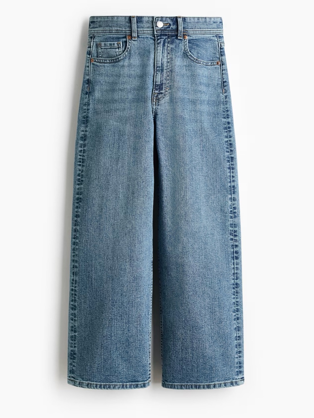 H&M Light Blue Cropped Wide-Leg Jeans size 12